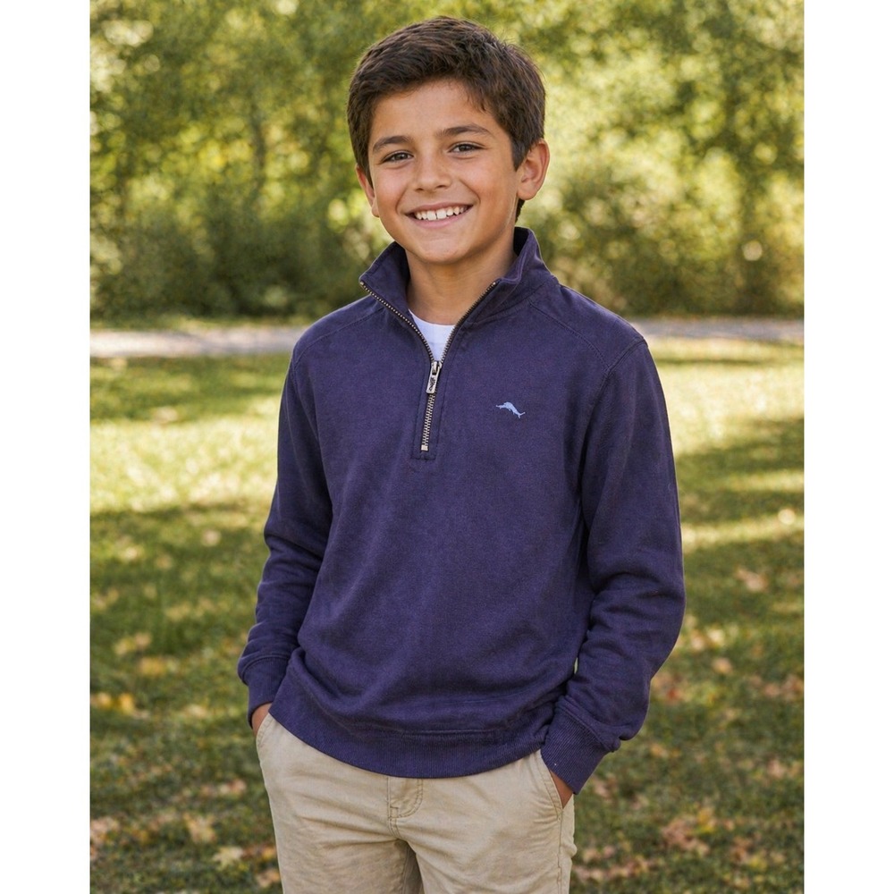 Tommy Bahama Boys Half Zip Pullover Sweatshirt Size M(7/8)
